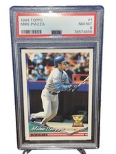 PSA 1994 Topps Mike Piazza card #1  Los Angeles Dodgers  Near Mint 8