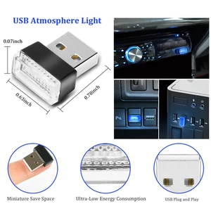 1X LED USB Car Interior Light Neon Accessories Atmosphere Ambient Lamp Bulb - Picture 1 of 12