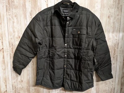 Brixton "Cass" Jacket (Black/Black) Snap Front Quilted Windbreaker - Image 1 of 2