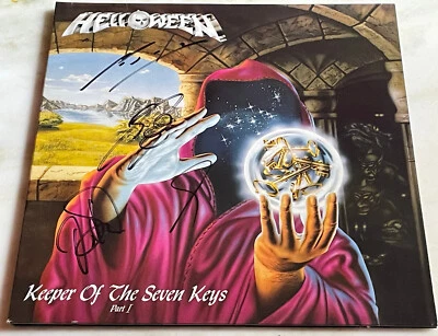 HELLOWEEN Keeper Of The Seven Keys 1 FULLY SIGNED ORIGINAL VINYL LP AUTOGRAPHED Foto 1 de 2
