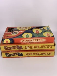 Vintage Clemco, Noma Lites Christmas lights in original boxes set of 3 GE 1930s - Picture 1 of 8