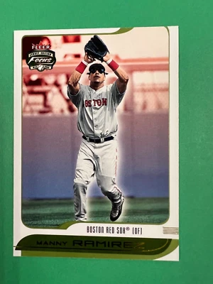 2002 FLEER FOCUS JERSEY EDITION MANNY RAMIREZ RED SOX JERSEY PARALLEL #ED 11/24 - Image 1 of 2