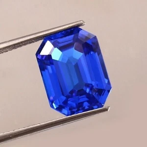 11.85 Ct Natural Blue Flawless Sapphire Emerald Cut GIE Certified Loose Gemstone - Picture 1 of 4