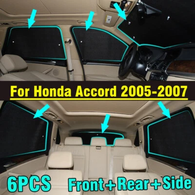 6X Front Side Rear Window Windshield Privacy Sunshade For Honda Accord 2005-2007 Foto 1 de 4