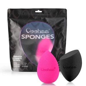 2PCS Makeup Sponge Set, Egg Shaped Latex Free Makeup Blender for Foundation - Picture 1 of 9