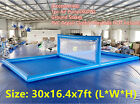 33FT Inflatable Volleyball Court Blue Beach Volleyball Net Outdoor Sport Game US