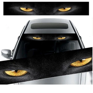 For Car Front Rear Windshield Decal Yellow Eye Leopard Vinyl Sticker 3D Sunshade - Picture 1 of 6