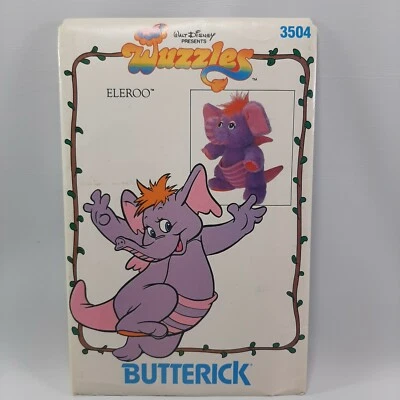 Vtg Wuzzles Eleroo Sewing Pattern 3504 UNCUT Butterick Walt Disney  - Image 1 of 3