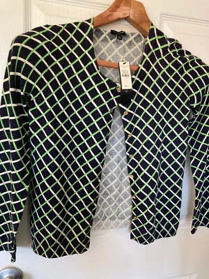 Chaqueta Blazer Talbots Mujer Azul, Verde/Blanco Adorno 8 Botones Delanteros P Nueva Con Etiquetas Foto 1 de 4