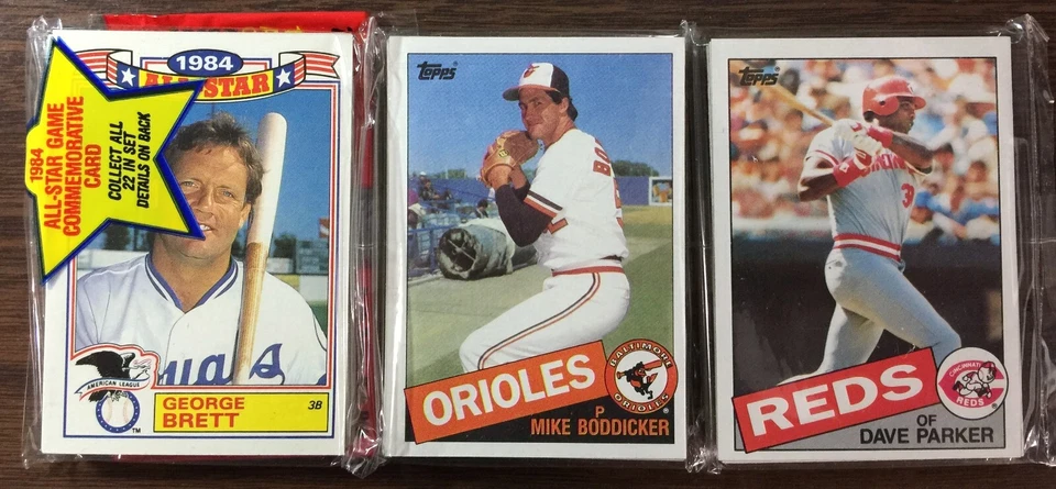 1985 TOPPS Rack Pack GEORGE BRETT, DAVE PARKER, Mike BODDICKER , RIJO,  Showing - Imagem 1 de 4
