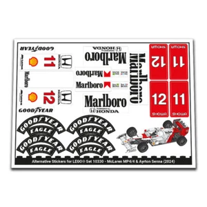 Pegatina alternativa para Set 10330 - McLaren MP4-4 Ayrton Senna - Imagen 1 de 3