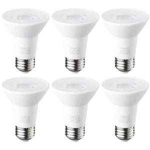 6-Pack PAR20 Dimmable LED Bulb, CRI 90+, 6.5W (50W Equivalent), 5000K Daylight - Picture 1 of 7