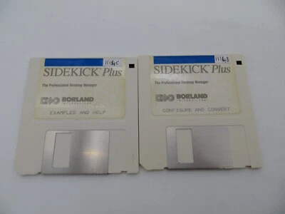 3.5" Floppy Disk SIDEKICK Plus The Professional Desktop Manager Borland * - Image 1 of 3