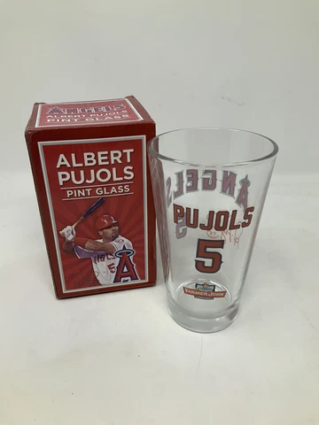 Glass MLB LA Anaheim Angels Albert Pujols #5 Pint Glass - Farmer John 2013 NIB Cover