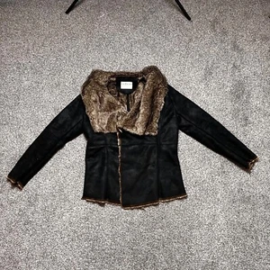 Velvet By Graham And Spencer Faux Suede Shearling Jacket Size 8UK 4US S Shawl - Picture 1 of 15