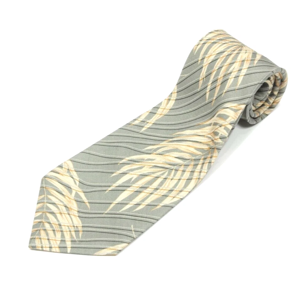 Corbata TOMMY BAHAMA Gris Hoja de Palma Tropical Para Hombre Seda Cuello EE. UU. Foto 1 de 3