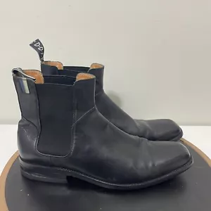 John Fluevog Boots Men 10.5 Black Gratitude Leather Ankle Chelsea - Picture 1 of 14