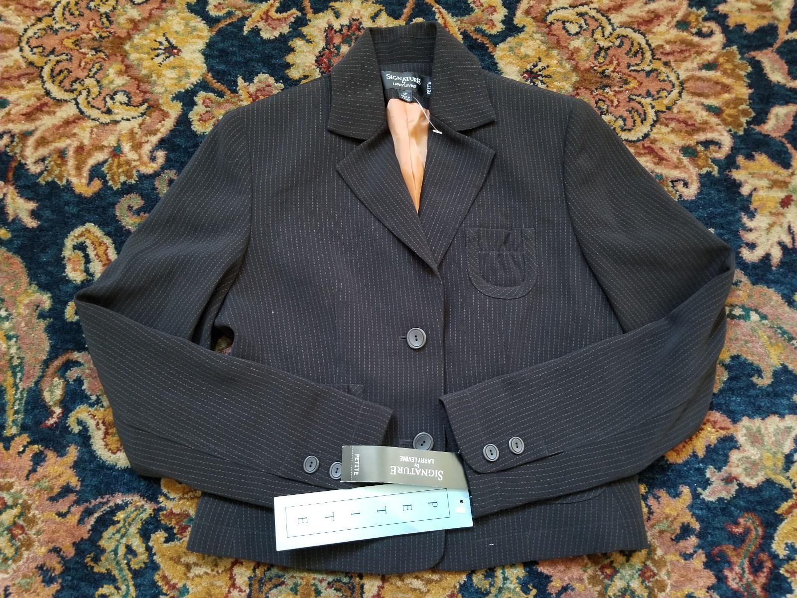 black Pinstripe pumpkin suit Blazer 