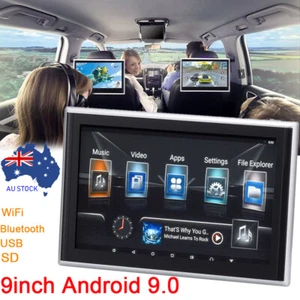 AU 16GB 9'' 4K1080P Android-9.0 Car Headrest Touch Monitor WiFi/Bluetooth/USB/SD - Picture 1 of 12