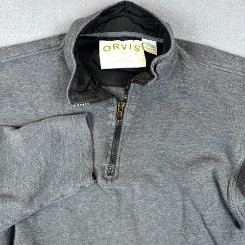 VETEMENTS Maglione Orvis uomo pullover grigio grande 1 4 zip felpa manica tasca esterno