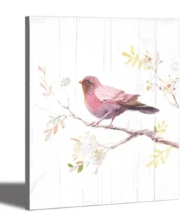 Bird Canvas Wall Art Animal Print Pictures Flowers Photo Framed Spring Painting - Picture 1 of 5