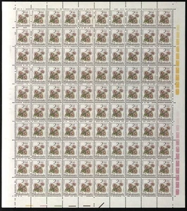 CZECHOSLOVAKIA SHEET SC #2840 MNH 2K x 100  FLOWERS - ASTER ALPINUS #24877 (b) - Picture 1 of 1