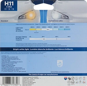 Fog Light Bulb-Crystalvision Ultra - Twin Blister Pack Philips H11CVB2 - Image 1 of 1