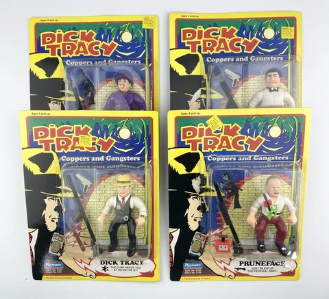 Vintage 90s Lot of 4 Playmates DICK TRACY Figures , Pruneface The Rodent Lips Cover