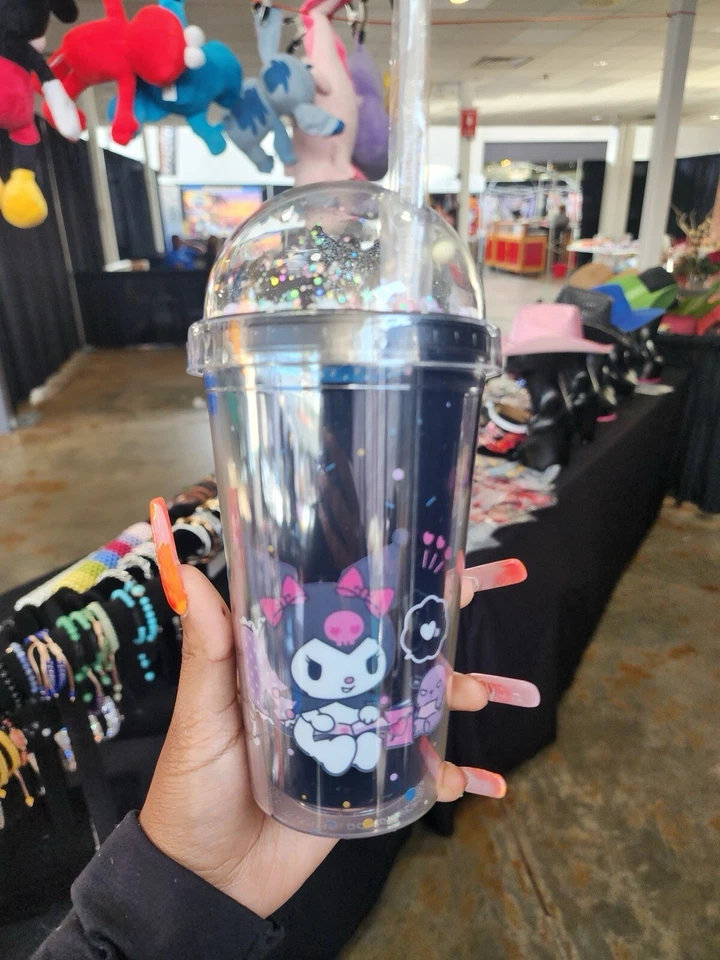 Kuromi  (hello Kitty) Souvenir Cup With Straw - Image 1 of 1