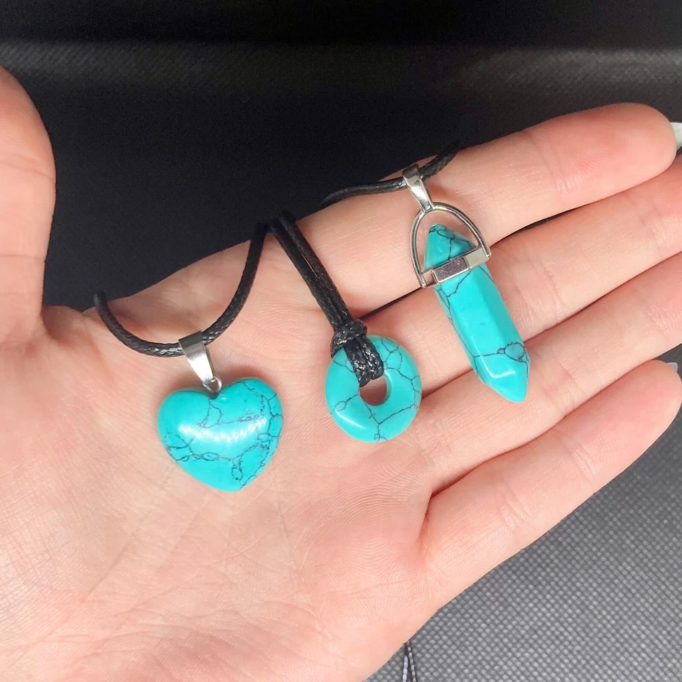 SALE - Turquoise Pendant (Heart / Crystal / Donut) - Image 1 of 1