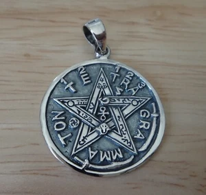 22mm Hebrew Tetragrammaton Star Name God Of Israel Symbol Sterling Silver Charm - Picture 1 of 5