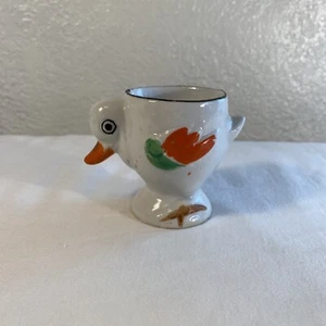 Vintage Porcelain Figurine Ceramic Duck Duckling Egg Cup Made In Japan - Picture 1 of 10
