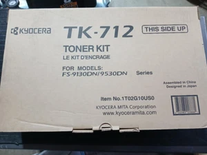 Kyocera TK-712 Black Toner Kit Genuine OEM FS-9130DN 9530DN 1T02G10US0 - Afbeelding 1 van 1