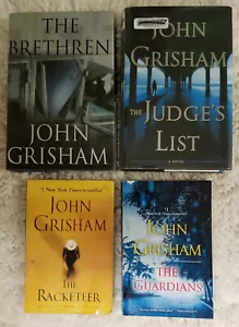 Lot 4 John Grisham Books (2 HC + 2 PB) Racketeer Guardians Brethren Judge's List - Picture 1 of 1