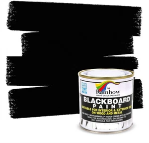 BLACK CHALK /BLACKBOARD PAINT WATER-BASED - 250ML TIN RAINBOW CHALK - Picture 1 of 1