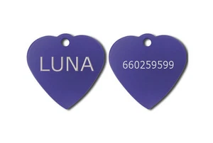 Medaglietta Cane Gatto a forma di CUORE BLU 19x18 mm. INCISIONE GRATUITA - Imagen 1 de 1