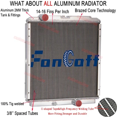 Aluminum 2 Core Radiator For Mitsubishi Fuso FE FG FH Truck 3.9L 5.9L 1997-2004 - Image 1 of 4