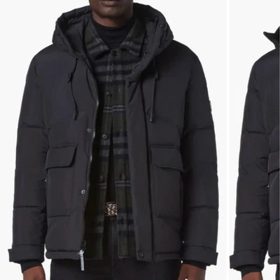 ANDREW MARC Ingram Water Resistant Hooded Down Mens Winter Coat Black Size XL - Image 1 of 4