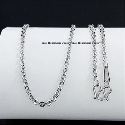 Pure Pt950 Platinum 950 Chain 2.3mm Round O Link Necklace 6.3-6.5g 17-18inch - Image 1 of 4