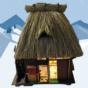Japanisches Gassho-Zukuri Reetdach Bauernhaus Modell Antik Stil Retro Look - Bild 1 von 7