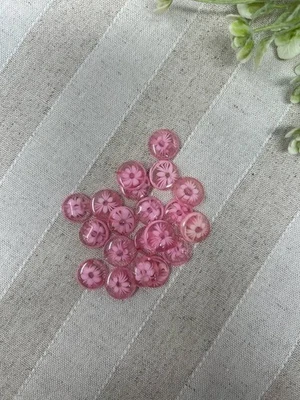 Sewing buttons small 1/2" flower glitter center - choose color - lot of 24 - Image 1 of 4