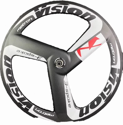700C Carbon Fiber 3-Spoke Disc Brack Clincher Wheels Road /track Bike Wheelset - Image 1 of 4