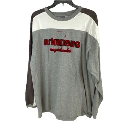 Cadre Athletic Men's Long Sleeve Gray/White Tee T-Shirt XL Arkansas Razorbacks - Image 1 of 4