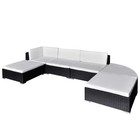 Lounge Set Black PE Rattan Large Modular Lounge Set vidaXL