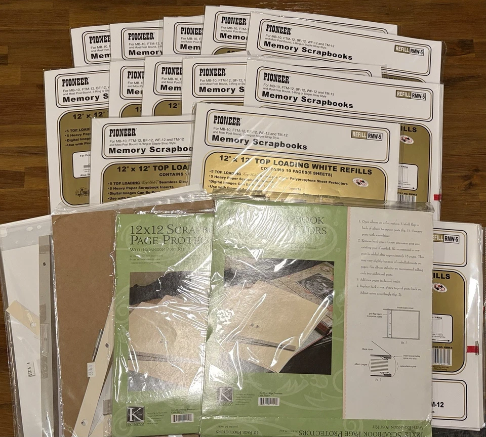 Paquete - 12 paquetes de protectores de repuesto para álbum de recortes de memoria Pioneer RMW-5, 12x12 y K Co Foto 1 de 1