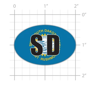 South Dakota State Flag Euro Oval Sticker for water bottle phone tumbler hard - Picture 1 of 4