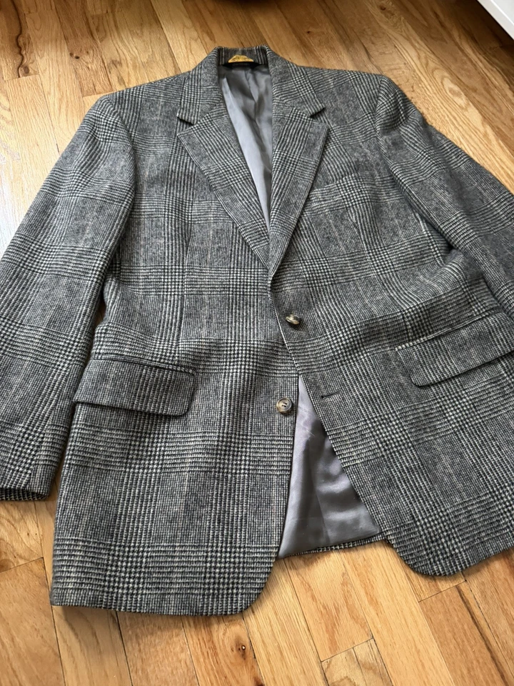 Vtg Brooks Brothers Camelhair Blazer Jacket Mens 40R Glen Plaid  - Image 1 of 4