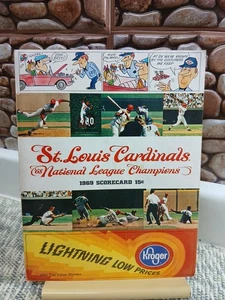 1969 ST. LOUIS CARDINALS! SEE PICS! SCORECARD! BROCK,GIBSON,DAVALLILLO,TORRE - Picture 1 of 8