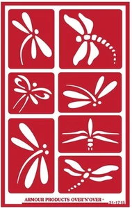 Plantilla de grabado de vidrio reutilizable Armour Over n Over - Libélula - Imagen 1 de 1