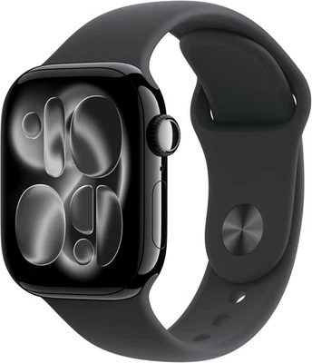 Apple Watch Series 11 42mm Jet Black Aluminum Case Black Sport Band S/M MEQT4LW/ - Image 1 of 4